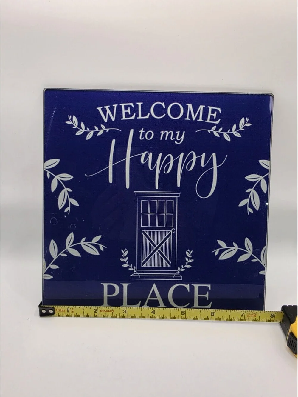 Cooking Concepts Cutting Board Set 2 Piece Glass Round Square Welcome Happy Plac